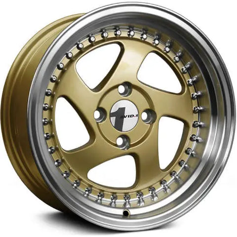 AVID1 AV19 Gold w/ Polished Lip 15x8 | 4x100 (AV1915804C25GD)