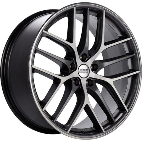 BBS Wheels CCR Satin Graphite Gray w/ Diamond Cut Machined Spoke Faces & a Polished Outer Lip Ring 20x10.5 | 5x112 (CC0501GRPK)