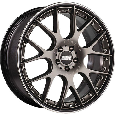 BBS Wheels CHRII Hyperblack w/ Black Lip & a Polished Stainless Steel Outer Lip Ring 22x9.5 | 5x112 (CH7002PBPO)