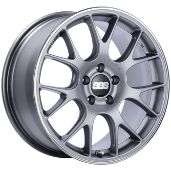BBS Wheels CHR Satin Titanium Gray w/ Polished Outer Lip Ring 18x8.5 | 5x112 (CH139TIPO)