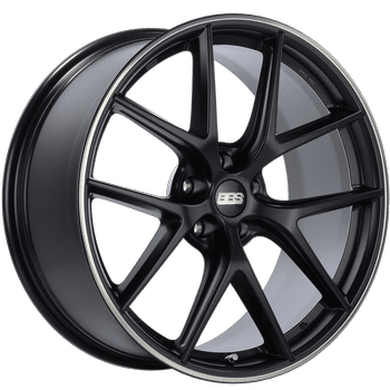 BBS Wheels CIR Satin Black w/ Polished Outer Lip Ring 20x9.5 | 5x114.3 (CI0302BPO)