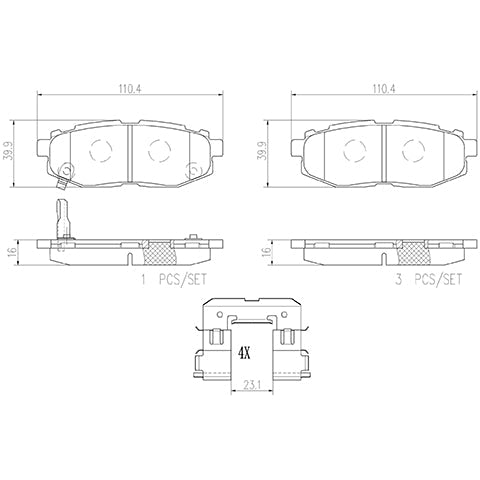 Brembo P78018; Brake Pad; FMSI Number D1124-8231; Low