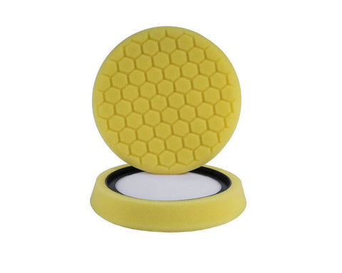 Chemical Guys 7.5" Hex-Logic Self-Centered Yellow Heavy Cutting Pad | Universal (BUFX_101HEX)