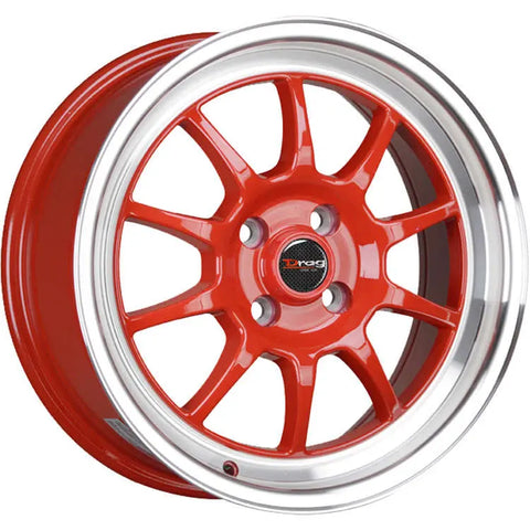 Drag Wheels DR16 Red w/ Machined Lip 15x8.25 | 4x100 (DR161582262573R)