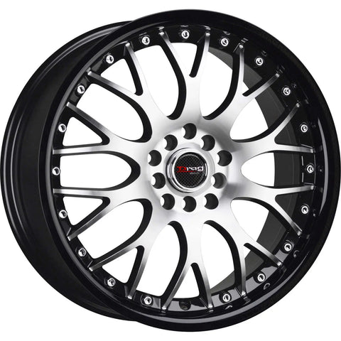 Drag Wheels DR19 Gloss Black w/ Machined Spoke Faces 18x7.5 | 5x100/5x114.3 (DR191875054573GBLM)