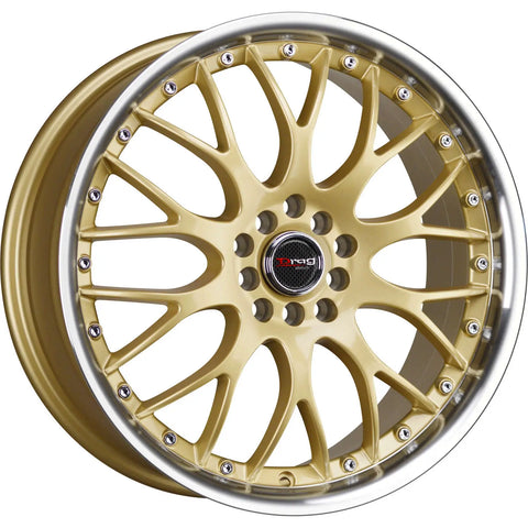Drag Wheels DR19 Gold w/ Machined Lip 18x7.5 | 5x100/5x114.3 (DR191875054573GD)