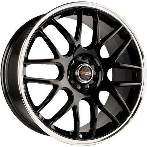 Drag Wheels DR34 Gloss Black w/ Machined Lip 17x7.5 | 5x105/5x110 (DR341775114273GB)
