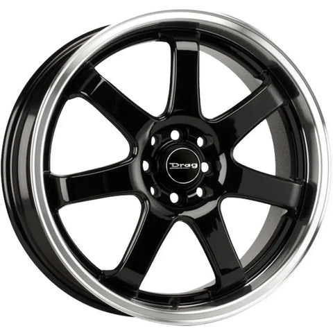 Drag Wheels DR35 Gloss Black w/ Machined Lip 18x7.5 | 5x100/5x114.3 (DR351875054573GB)
