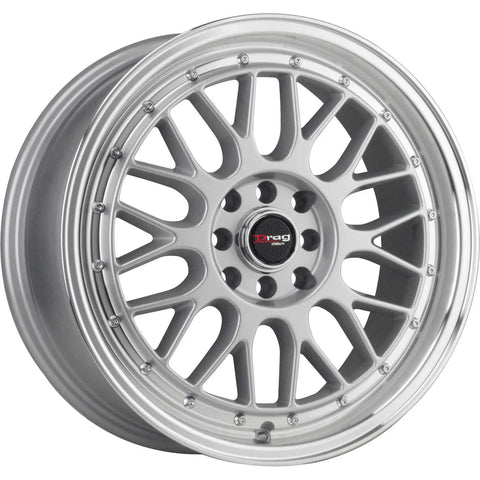 Drag Wheels DR44 Silver w/ Machined Lip 15x7 | 4x100/4x114.3 (DR44157044073S)