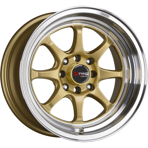 Drag Wheels DR54 Gold w/ Machined Lip 15x7.5 | 4x100/4x114.3 (DR54157504073GD)