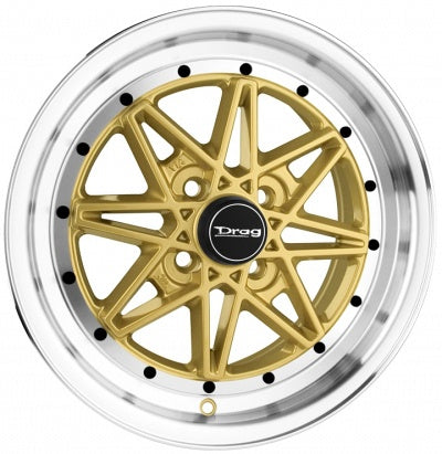 Drag Wheels DR20 Gold w/ Machined Lip 15x7 | 4x100 (DR20157261073GDM)