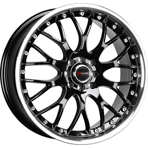 Drag Wheels DR19 Gloss Black w/ Machined Lip 16x7 | 4x100/4x108 (DR19167204073GB)