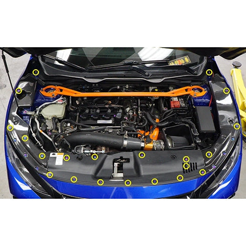 Dress Up Bolts Stage 1 Titanium Hardware Engine Bay Kit | 2016-2021 Honda Civic 1.5T (HON-056-Ti)
