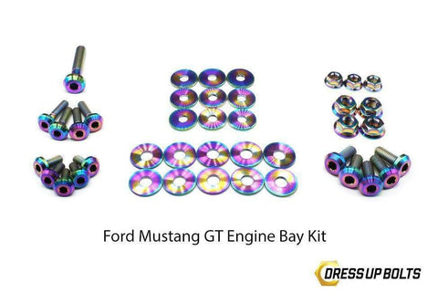 Dress Up Bolts Titanium Engine Bay Kit | 2015-2019 Ford Mustang GT (FOR-011-Ti)