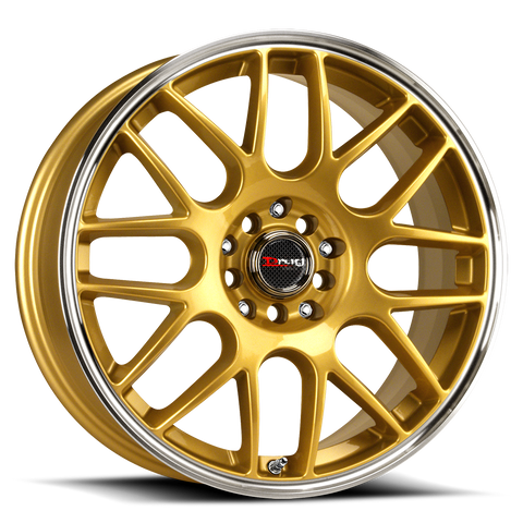 Drag Wheels DR34 Gold w/ Machined Lip 17x7.5 | 5x100/5x114.3 (DR341775054573GD)