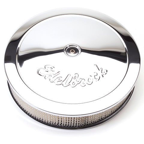 Edelbrock Pro-Flo Chrome 14" Round Air Cleaner with 3" Paper Element (1221)