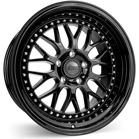 ESR Wheels SR01 Gloss Black w/ Chrome Rivets 18x9.5 | 5x100 (89550035 SR01GBLK)