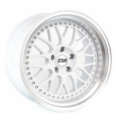 ESR Wheels SR01 White w/ Machined Lip 18x9.5 | 5x100 (89550035 SR01WHT-ML)