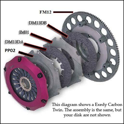 Exedy Twin Replacement Clutch Disc Components | 2003-2006 Mitsubishi Evo 8/9 - Return