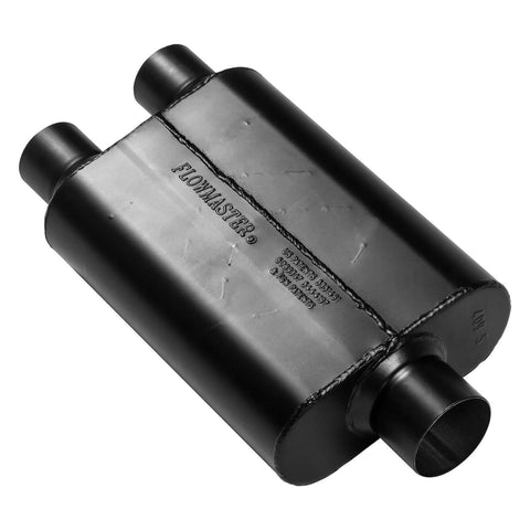 Flowmaster 40 Series Muffler - 2.5" Dual In / 3.0" Center Out - 19"x9.75"x4" (425403) - Return