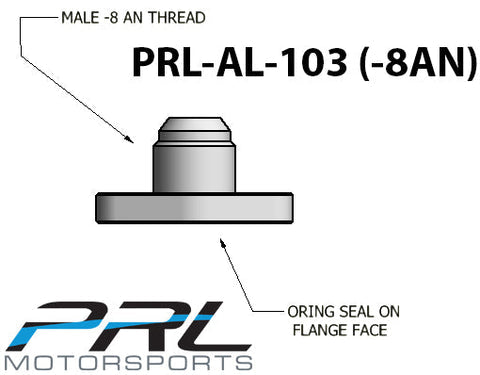 PRL Motorsport GT Turbo -8AN Ported Oil Drain Flange Slotted | PRL-AL-103-8AN