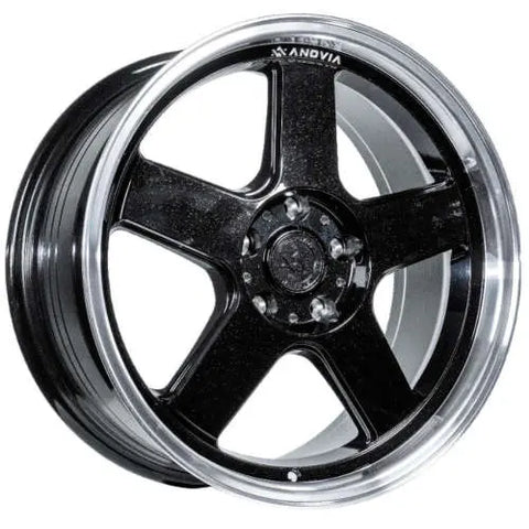 Anovia Highball Metallic Black w/ Machined Lip 18x8.5 +35 | 5x114.3 (ART109188551143573MB)