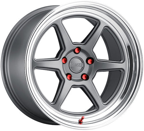 Kansei Wheels Roku Matte Gray w/ Machined Lip 18x9.5 | 5x114.3 (K14G-189512+38)
