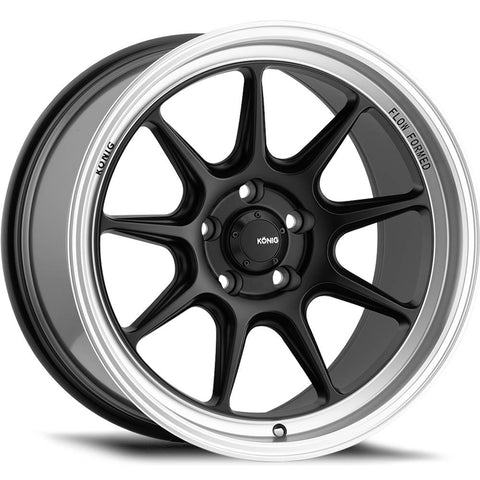 Konig Countergram Matte Black w/ Matte Machined Lip 15x8 | 4x100 (CT85100255)