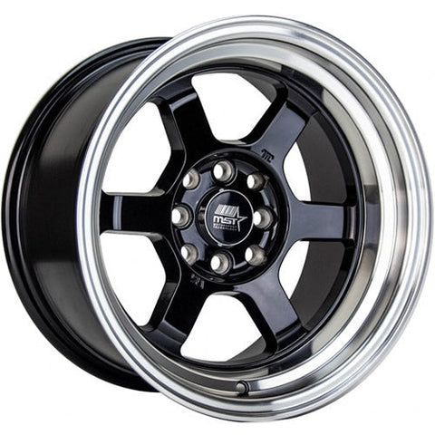 MST Wheels Time Attack Black w/ Machined Lip 16x8 | 5x114.3 (01T-6865-20-BLKL)