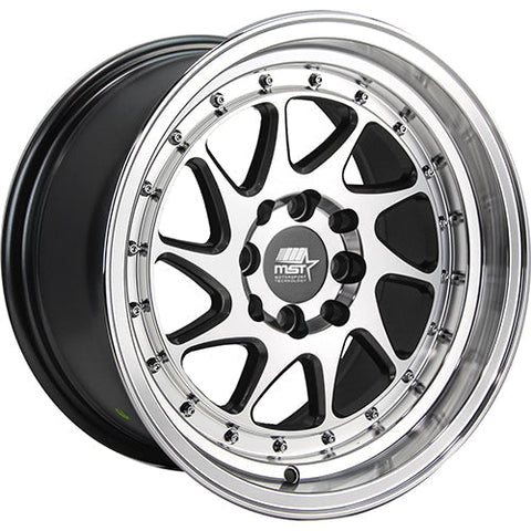 MST Wheels MT28 Gunmetal Gray w/ Machined Face and Lip 15x8 | 4x100/4x114.3 (28-5816-20-GNMF)