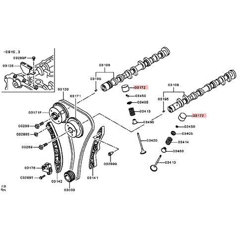 Mitsubishi OEM Tappet Valve - 3.240mm | 2008-2015 Mitsubishi Evo X (1032A117)