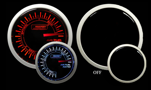 Prosport 52mm (2-1/16) Amber/White Air Fuel Ratio Gauge (216BFWAAFSM)
