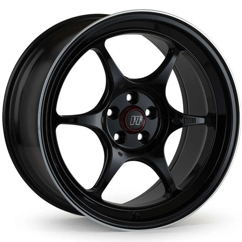Enkei PF06 Black w/ Machined Lip Ring 17x9 | 5x114.3 (545-790-6522BKM)