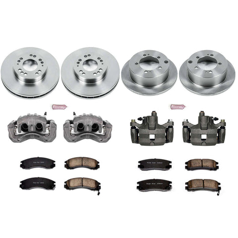 Power Stop Front & Rear Autospecialty Brake Kit w/Calipers | 1995-1997 Eagle Talon / 1995-2000 Mitsubishi Eclipse / 1999-2000 Mitsubishi Galant (KCOE802)