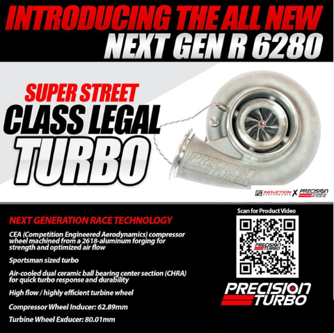 Precision Turbo Next Gen R 6280 Ball Bearing Turbocharger (27409242XXX)