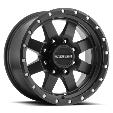Raceline Wheels Defender Satin Black w/ Simulated Beadlock 16x8 | 5x114.3 (935B-68012-00)