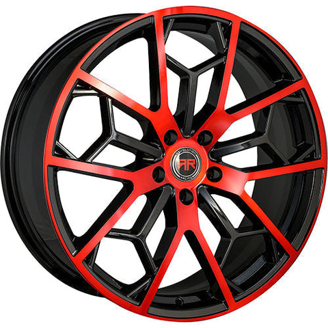 Revolution Racing R23 Gloss Black w/ Red Spoke Faces and Outer Lip 20x8 | 5x114.3 (RR23-208514+40BR)