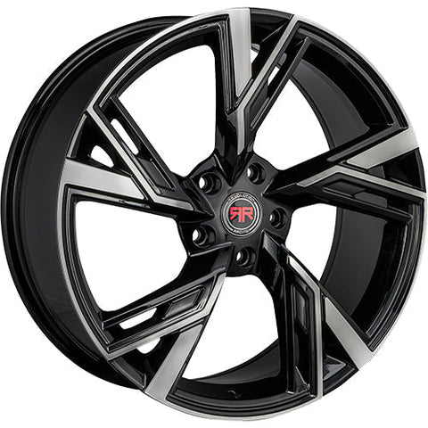 Revolution Racing R25 Gloss Black w/ Machined Spoke Faces and Outer Lip 20x8 | 5x114.3 (RR25-208514+40BM)