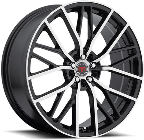 Revolution Racing RR07 Black w/ Machined Spoke and Lip Accents 17x7.5 | 5x110/5x114.3 (RR07-177551101143+40BM)