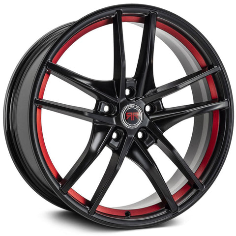 Revolution Racing RR28 Gloss Black w/ Machined Red Undercut 17x7.5 | 5x114.3 (RR28-1775514+40BRR)