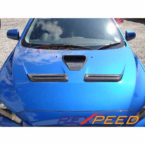Rexpeed Twin Carbon Bonnet Vents | 2008-2015 Mitsubishi Evo X (R133)