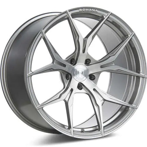 Rohana Wheels RFX5 Silver w/ Brushed Machined Spoke Faces 22x9 | 5x112 (RFX52295112BT30)