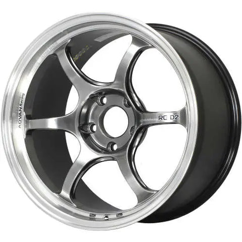 Advan Racing RG-D2 Hyperblack w/ Machined Lip 16x8 | 4x100 (YAT6G38AHB)