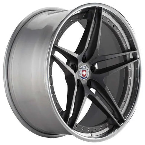 HRE Performance Wheels S107 Satin Charcoal Center w/ Polished Clear Outer & Gloss Silver Inner 20x9 | 5x115 (S107-20951152003C)