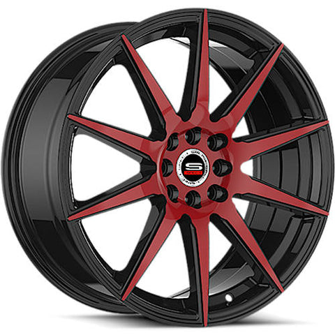 Spec-1 Wheels SP-51 Gloss Black w/ Red Spoke Faces 20x8.5 | 5x114.3/5x120 (SP-5120853838GBR)