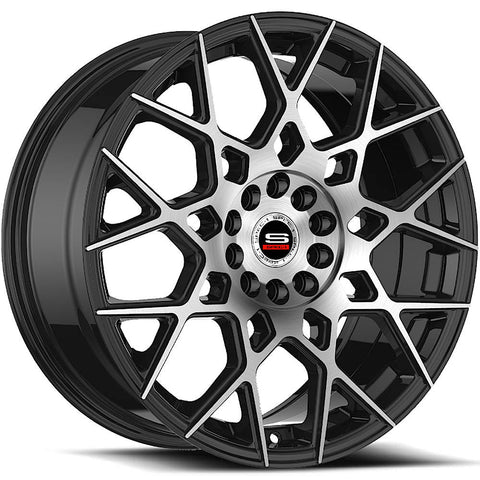Spec-1 Wheels SP-52 Gloss Black w/ Machined Spoke Faces 17x7.5 | 5x105/5x114.3 (SP-5217752842GBM)