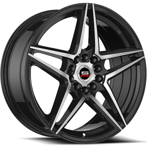 Spec-1 Wheels SP-54 Gloss Black w/ Machined Spoke Faces 17x7.5 | 5x108/5x114.3 (SP-5417753242GBM)