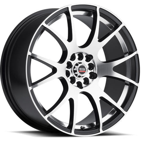 Spec-1 Wheels SP-2 Gloss Black w/ Machined Face and Undercut 18x8 | 4x100/4x114.3 (SP2S-1880938GBMMS)