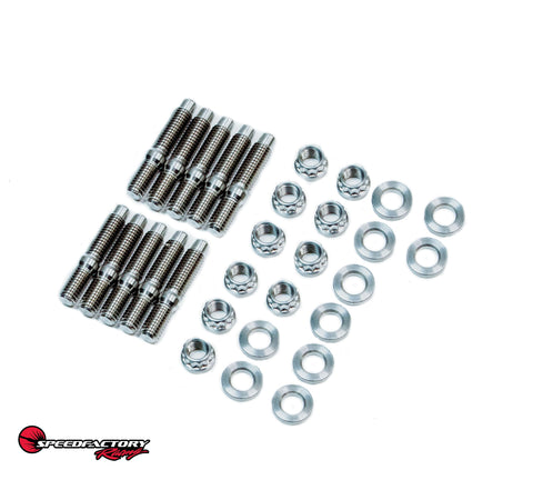 SpeedFactory Racing Honda B/D/F/H/J Stainless Steel Intake/Exhaust Manifold Stud Kits | 1990-2001 Acura Integra, 1999-2000 Honda Civic Si, and 1992-2001 Honda Prelude (SF-02-061-SS)