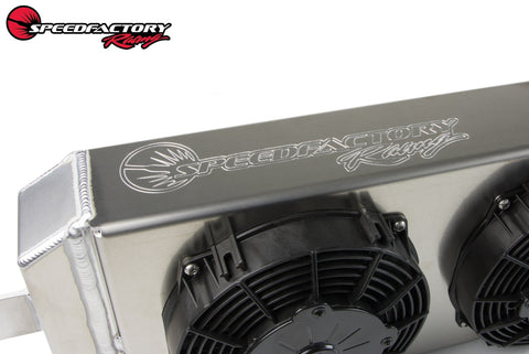 SpeedFactory Racing Aluminum Tucked Radiator | 1994-2001 Acura Integra, 2000-2009 Honda S2000, and 1992-2000 Honda Civic (SF-06-031)